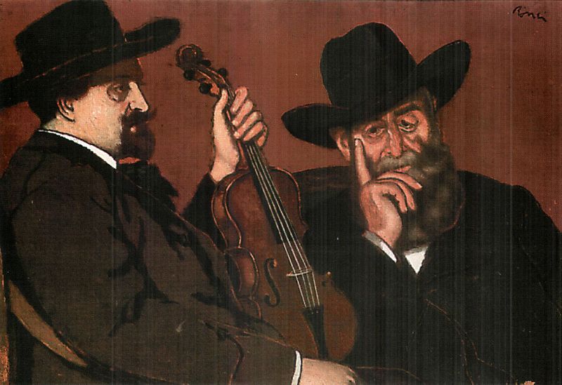 Jozsef Rippl-Ronai My Father and Lajos with Violin
